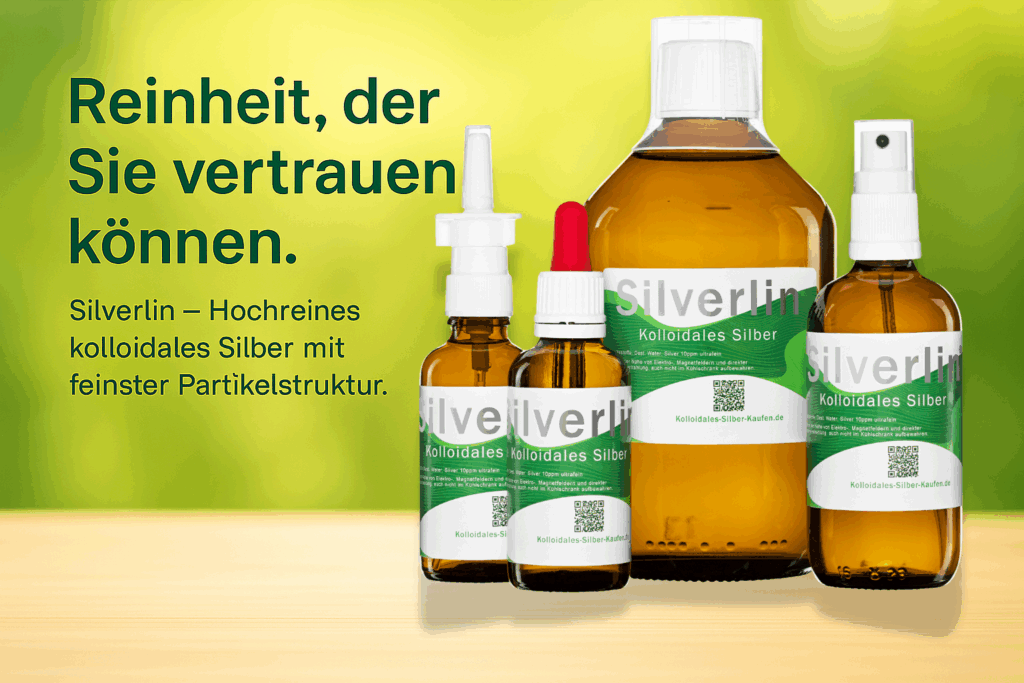 Hochreines Silverlin Kolloidales Silber kaufen – feinste Partikelstruktur für maximale Reinheit.