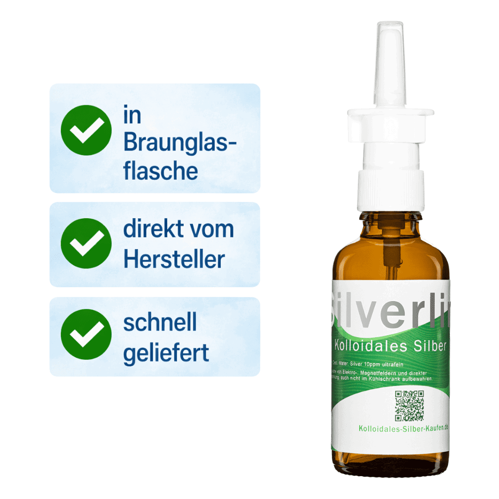 Direkt vom Hersteller: Silverlin Kolloidales Silber Nasenspray für höchste Ansprüche an Frische und Reinheit.